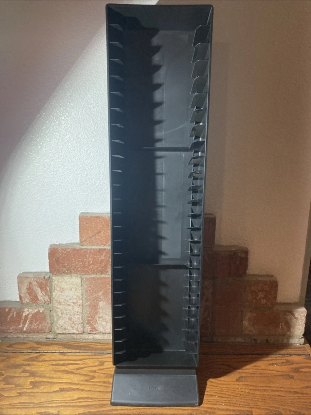 Tall Black Vertical VHS Media Rack Holds 25 VHS